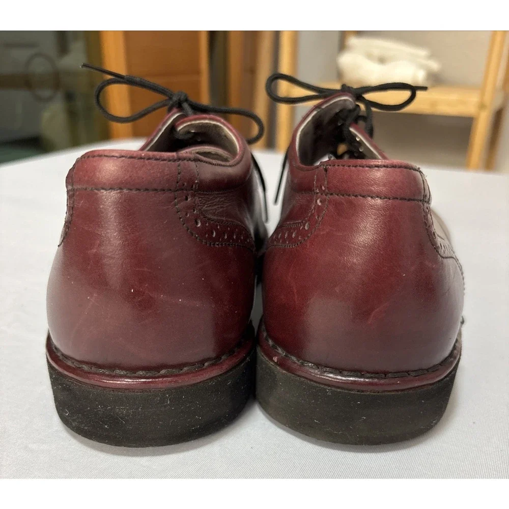 Vintage Mens 8.5 W DresSports Rockport Maroon Leather Oxford Dress Shoes Classic
